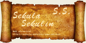 Sekula Sekulin vizit kartica
